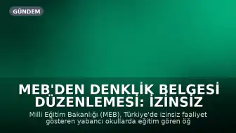 MEB'den Denklik Belgesi Düzenlemesi: İzinsiz Yabancı Okullar İçin Yeni Uygulama
