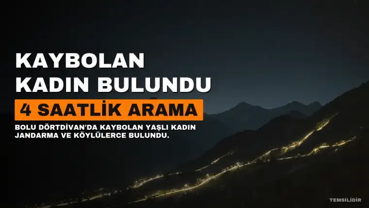 Bolu'da Kaybolan Alzheimer Hastası Kadın 4 Saatlik Arama Sonucu Bulundu
