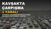 Karaman'da Kavşakta Çarpışan Otomobillerde 1 Kişi Yaralandı