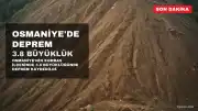 Osmaniye'nin Sumbas ilçesinde 3.8 büyüklüğünde deprem kaydedildi