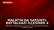 Malatya'da Sarsıntı: Battalgazi İlçesinde 4 Büyüklüğünde Deprem Meydana Geldi