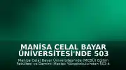 Manisa Celal Bayar Üniversitesi'nde 503 Öğrenci Mezun Oldu