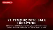 21 Temmuz 2026 Salı: Türkiye'de Meydana Gelen Son Depremler