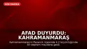 AFAD Duyurdu: Kahramanmaraş Pazarcık'ta 4.2 Büyüklüğünde Deprem Meydana Geldi