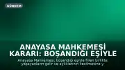 Anayasa Mahkemesi Kararı: Boşandığı Eşiyle Birlikte Yaşayanların Gelir ve Aylıklarının Kesilmesi Düzenlemesi Onaylandı