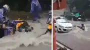 İstanbul Çekmeköy'de Şiddetli Sağanak Sel Getirdi: Motokuryeler Akıntıya Kapıldı