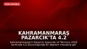 Kahramanmaraş Pazarcık'ta 4.2 Büyüklüğünde Deprem Meydana Geldi