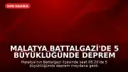 Malatya Battalgazi'de 5 Büyüklüğünde Deprem Meydana Geldi