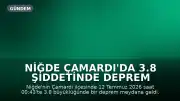 Niğde Çamardı'da 3.8 Şiddetinde Deprem Meydana Geldi