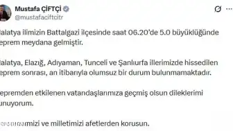 İçişleri Bakanı Mustafa Çiftçi: "Olumsuz bir durum bulunmamaktadır"