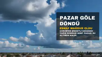 Çorum'da Şiddetli Sağanak Semt Pazarlarını Su Altında Bıraktı