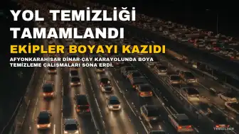 Afyonkarahisar'da Yola Dökülen Boya Kazıma Çalışmalarıyla Temizlendi