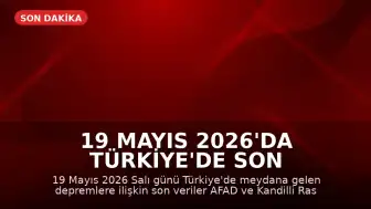 19 Mayıs 2026'da Türkiye'de Son Depremler: AFAD ve Kandilli Verileri