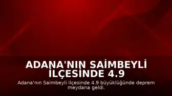 Adana'nın Saimbeyli ilçesinde 4.9 büyüklüğünde deprem kaydedildi