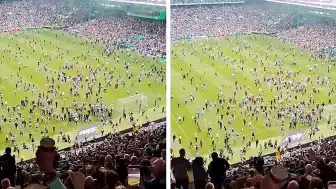 Celtic Taraftarı Sahaya İndi, Şampiyonluk Tehlikeye Girdi