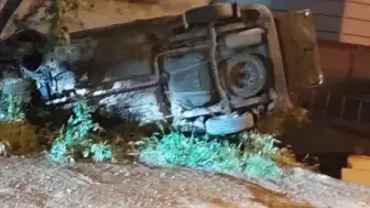 Giresun'da Hafif Ticari Araç Apartman Boşluğuna Düştü