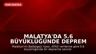 Malatya'da 5.6 Büyüklüğünde Deprem Meydana Geldi