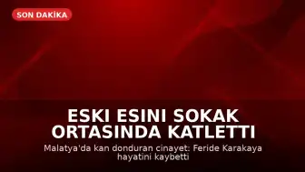 Malatya'da Eski Eş Cinayeti: H.K. Tutuklandı
