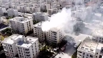 Mardin'de Çıkan Ev Yangını Dronla Görüntülendi