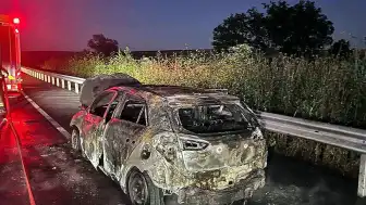 Tekirdağ'da Seyir Halindeki Otomobil Alevlere Teslim Oldu