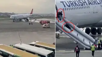 THY uçağında iniş sırasında yangın paniği: Yolcular tahliye edildi