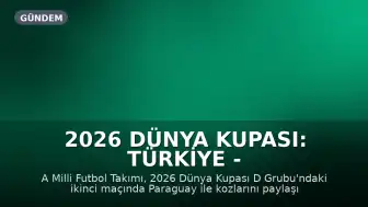 2026 Dünya Kupası: Türkiye - Paraguay Karşılaşmasının Detayları Belli Oldu