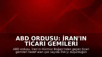 ABD Ordusu: İran'ın Ticari Gemileri Hedef Alan İHA'ları Düşürüldü