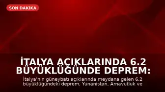 İtalya Açıklarında 6.2 Büyüklüğünde Deprem: 4 Avrupa Ülkesinde Hissedildi