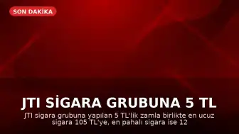 JTI Sigara Grubuna 5 TL Zam Yapıldı: En Ucuz Sigara 105 TL Oldu