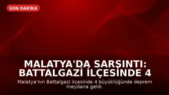 Malatya'da Sarsıntı: Battalgazi İlçesinde 4 Büyüklüğünde Deprem Meydana Geldi