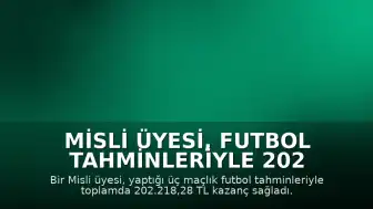 Misli Üyesi, Futbol Tahminleriyle 202 Bin TL Kazandı