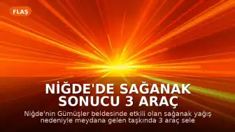 Niğde'de Sağanak Sonucu 3 Araç Sele Kapıldı