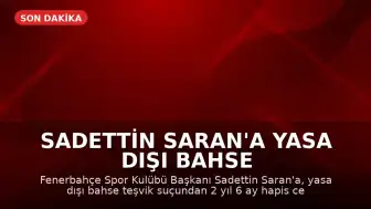 Sadettin Saran'a Yasa Dışı Bahse Teşvikten Hapis Cezası