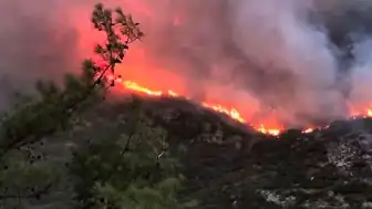Antalya Kaş'taki Orman Yangınına Müdahale Karadan Devam Ediyor