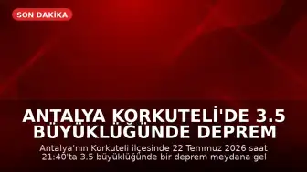 Antalya Korkuteli'de 3.5 Büyüklüğünde Deprem Meydana Geldi