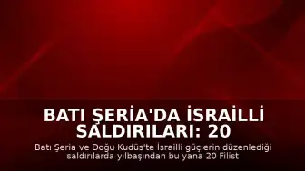 Batı Şeria'da İsrailli Saldırıları: 20 Filistinli Yaşamını Yitirdi