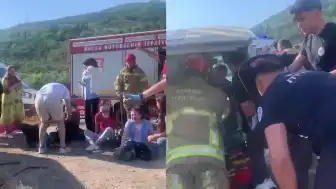 Bursa'da İşçi Servisi ile Otomobil Kafa Kafaya Çarpıştı: 15 Yaralı