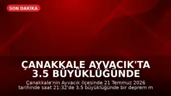 Çanakkale Ayvacık'ta 3.5 Büyüklüğünde Deprem Meydana Geldi