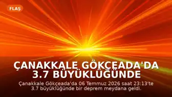 Çanakkale Gökçeada'da 3.7 Büyüklüğünde Deprem Meydana Geldi