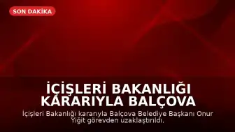 İçişleri Bakanlığı Kararıyla Balçova Belediye Başkanı Onur Yiğit Görevden Uzaklaştırıldı