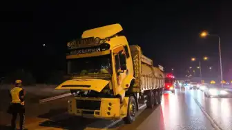 İnegöl'de Freni Patlayan Kamyon Polis Müdahalesiyle Durduruldu