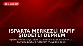 Isparta Merkezli Hafif Şiddetli Deprem Meydana Geldi