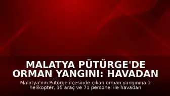 Malatya Pütürge'de Orman Yangını: Havadan ve Karadan Müdahale Sürüyor