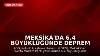 Meksika'da 6.4 Büyüklüğünde Deprem Meydana Geldi