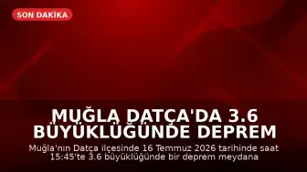 Muğla Datça'da 3.6 Büyüklüğünde Deprem Meydana Geldi