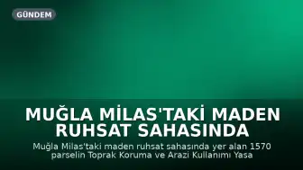 Muğla Milas'taki Maden Ruhsat Sahasında 1570 Parsel Toprak Koruma Yasası Kapsamı Dışında Tutuldu