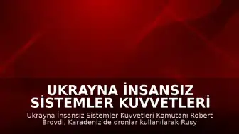 Ukrayna İnsansız Sistemler Kuvvetleri Komutanı Robert Brovdi: "Karadeniz'de 20 düşman gemisi avlandı"