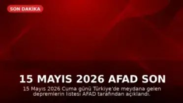 15 Mayıs 2026 AFAD Son Depremler Listesi: Türkiye'de Deprem Oldu Mu?