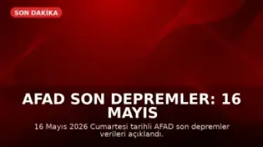 AFAD Son Depremler: 16 Mayıs 2026 Cumartesi Güncel Deprem Bilgileri