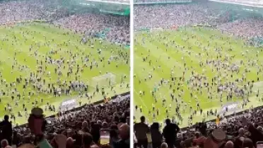 Celtic Taraftarı Sahaya İndi, Şampiyonluk Tehlikeye Girdi